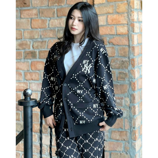Áo nỉ cardigan mlb monogram