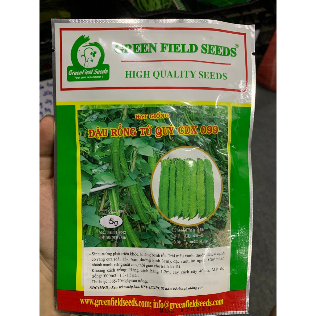 Hạt giống Đậu rồng gói 5gram  hàng chính hãng công ty đóng gói