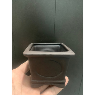 Chậu bonsai mini gốm bát tràng màu nâu gốm đất nung