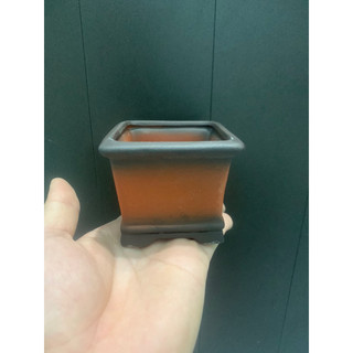 Chậu cây mini vuông gốm bát tràng đất nung sen đá