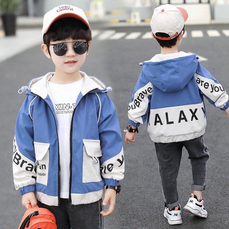 Áo khoác bé trai túi hộp phối màu