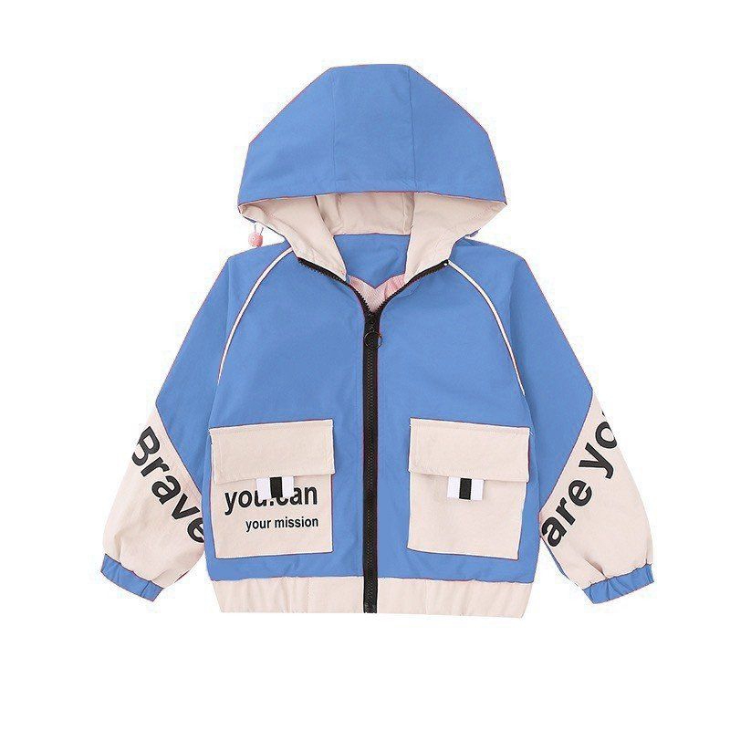 Áo khoác bé trai túi hộp phối màu