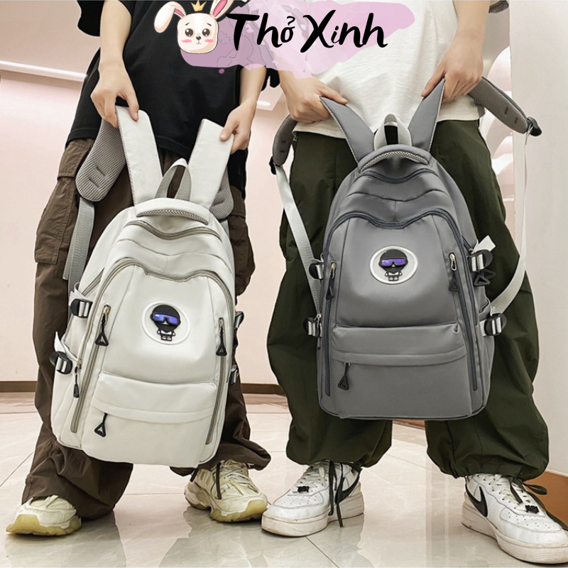 Balo đi học du lịch nam nữ unisex trơn basic thời trang cá tính phong cách ulzzang hàn quốc nhiều ngăn chống nước TX55
