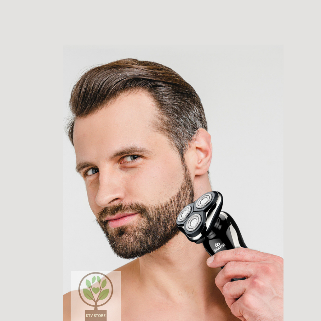 Máy cạo râu 3 chức năng, 6D-1168, màn hình LED hiển thị pin, chống nước toàn thân IP7, lưỡi tự mài, pin 90 ngày.