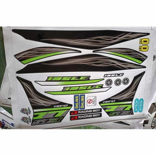 Tem rời exciter 135 lc xanh lá sóng xám dán xe đen