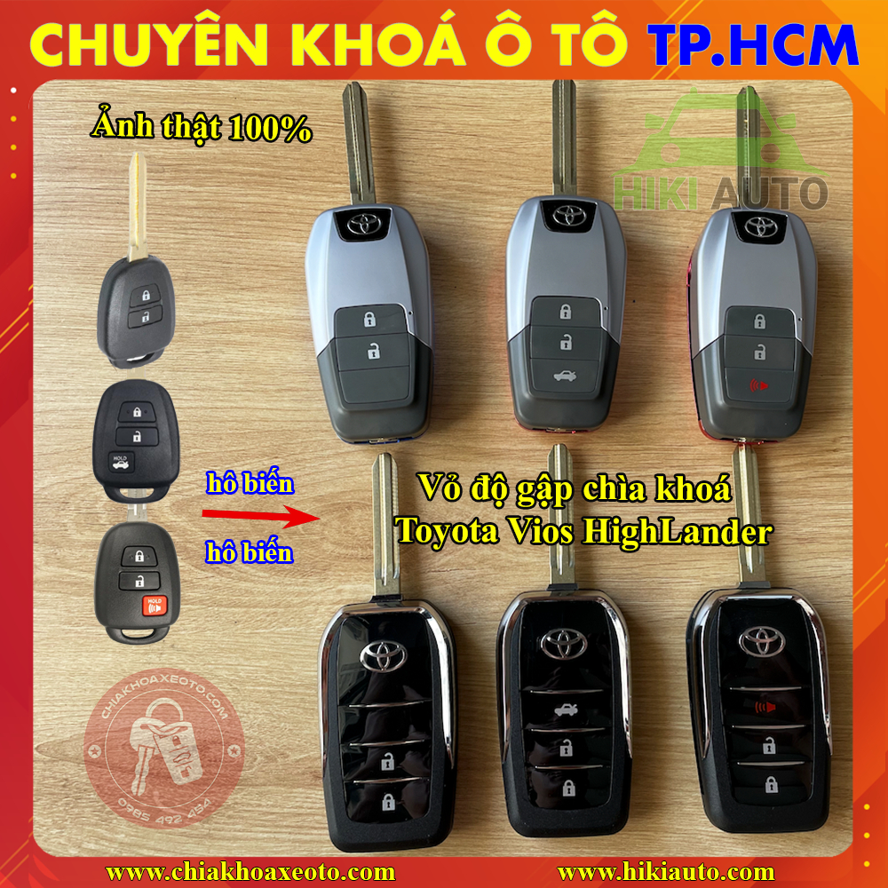 Vỏ Độ Chìa Khoá Gập Toyota Vios 2015-2023 Landcruiser 2016 Vỏ gập Toyota sang trọng tiện lợi và hiện đại hơn