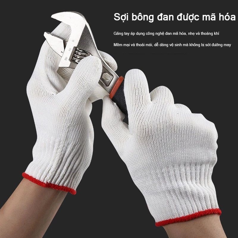 10 Đôi Găng Tay Sợi Polyester 50gam -  GĂNG TAY BẢO HỘ LOẠI 1 BỀN DAI ,GĂNG TAY LAO ĐỘNG