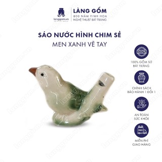 Sáo Nước Chim Sẻ, Sáo Bằng Gốm Hình Chim Phát Nhạc Vẽ Tay - Làng Gốm
