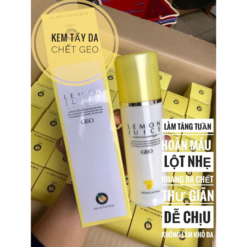 Gel tẩy tế bào chết chiết xuất chanh Geo Lemon Juice Peeling Gel 160ml