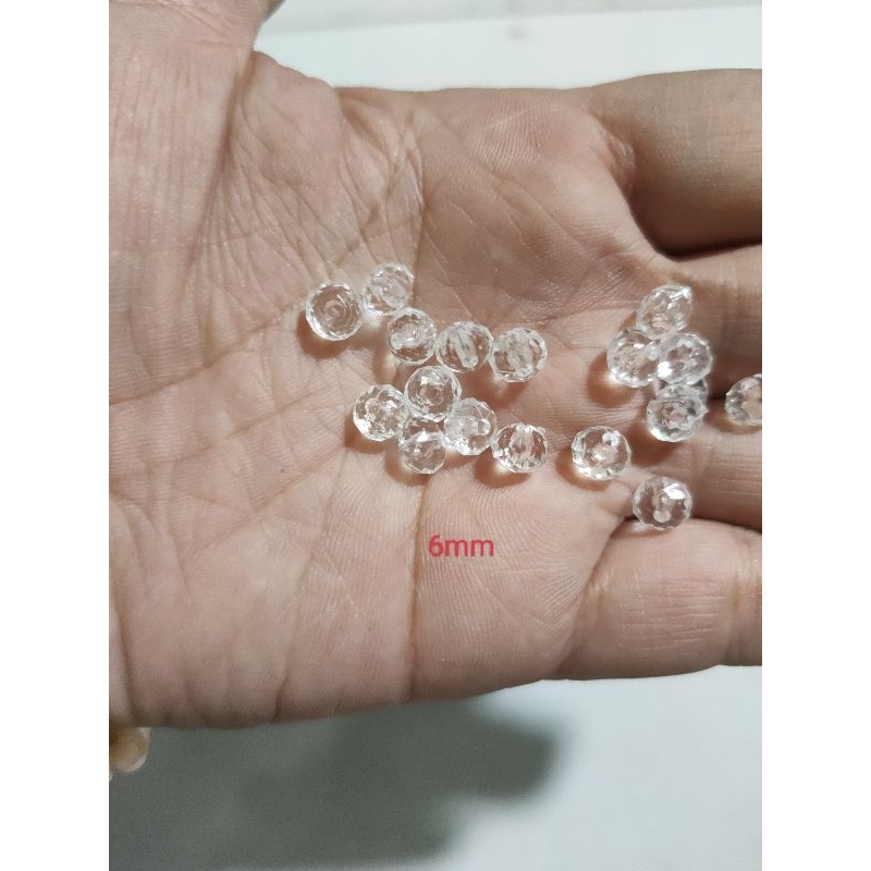 10/25/50gam hạt nhựa bánh cam màu trắng size 4mm/6mm/8mm