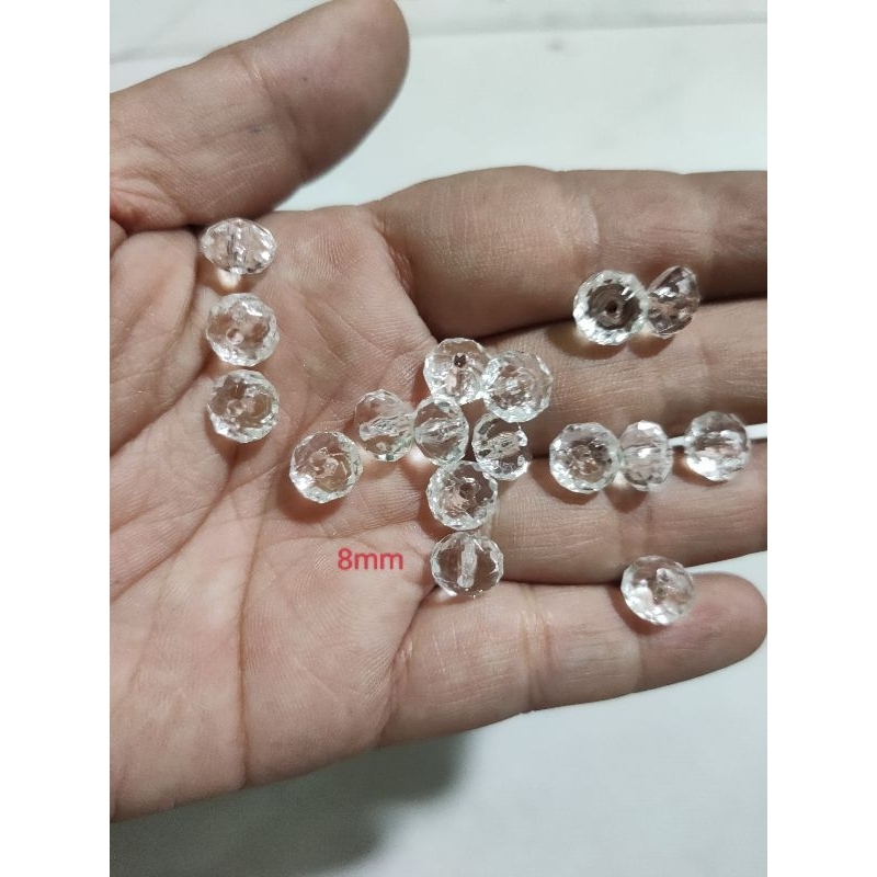 10/25/50gam hạt nhựa bánh cam màu trắng size 4mm/6mm/8mm