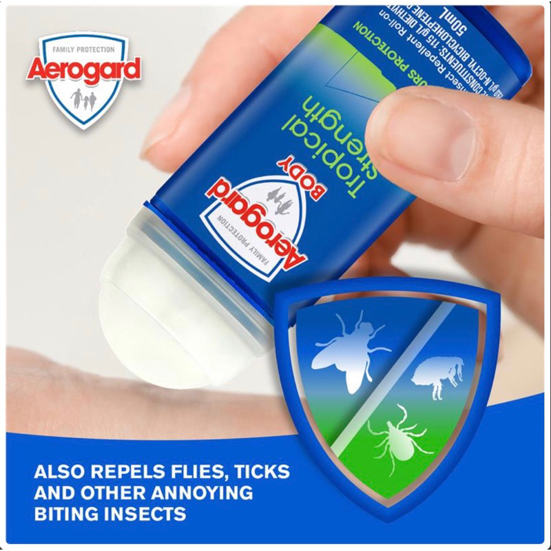 Lăn chống côn trùng Aerogard Tropical Strength Insect Repellant Roll-on