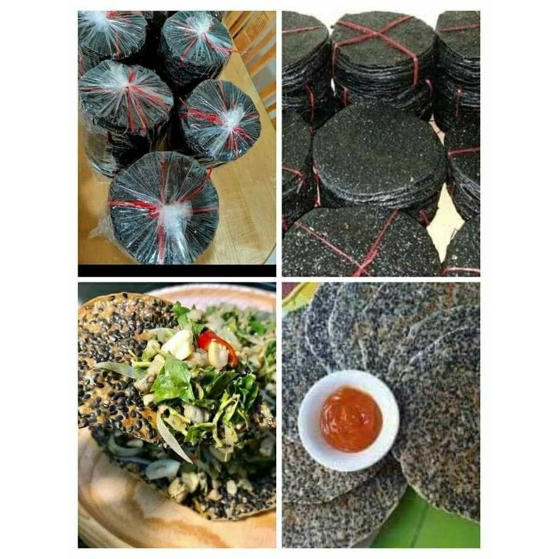 bánh đa vừng (mè) đen nhà làm combo 50 bánh (đặc sản Nghệ An)
