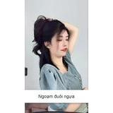 Tóc giả đuôi ngựa xoăn gợn sóng thác nước dài 30cm - tóc giả kẹp ngoạm xoăn cho nữ trẻ trung năng động