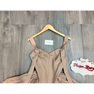 đầm suông 2 dây linen