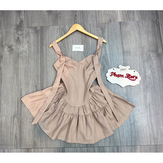 đầm suông 2 dây linen