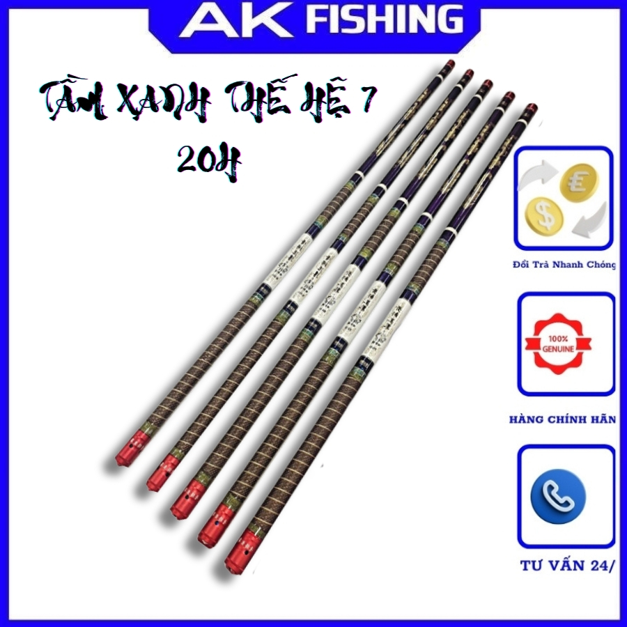 Cần câu đài TẦM XANH THẾ HỆ 7 NÂNG CẤP săn hàng chuyên câu tay câu đơn trắm đen chép khúng chính hãng cao cấp