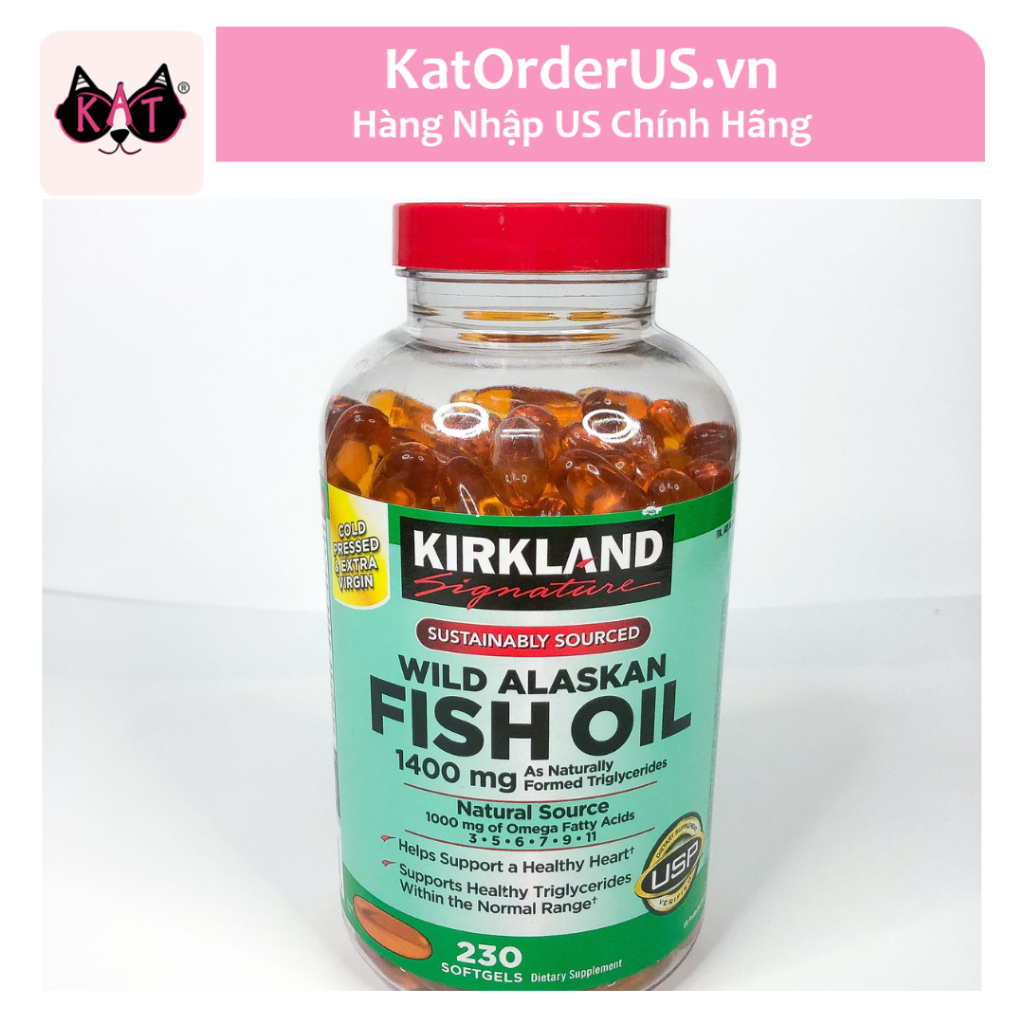Viên Uống Dầu Cá Kirkland Wild Alaskan Fish Oil 1400mg
