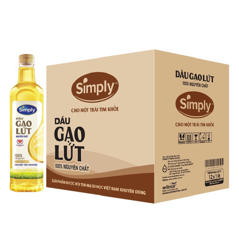 Dầu gạo lứt Simply 1L