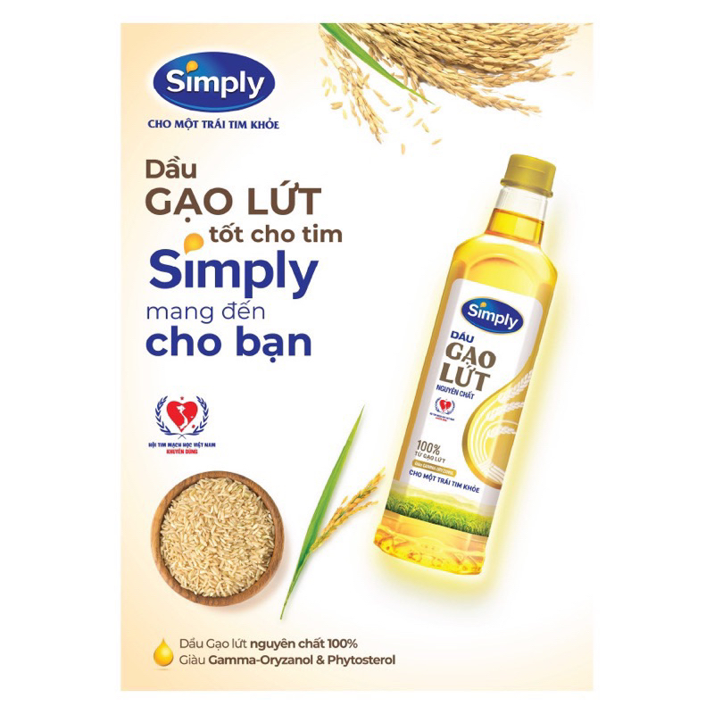 Dầu gạo lứt Simply 1L