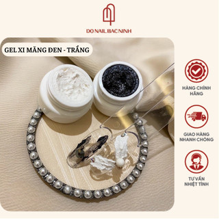 Gel xi măng nail vẽ móng sẵn 2 màu đen - trắng