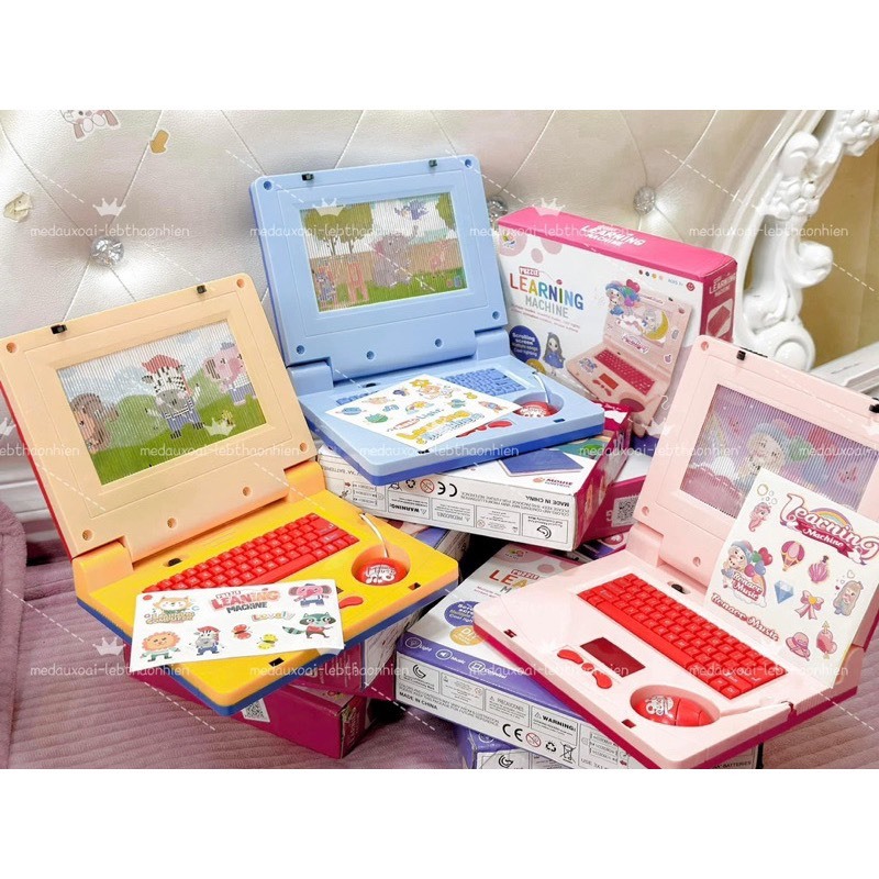 Đồ chơi máy tính laptop cho bé, máy tính bảng có chuột kèm đèn led phát nhạc giúp bé tránh xa điện thoại