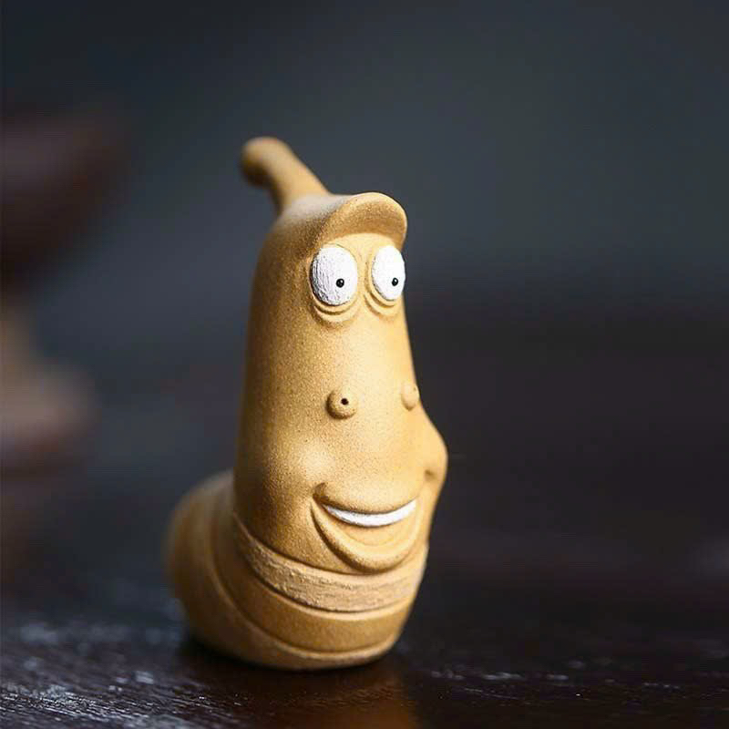 Sâu Larva bằng gốm - Pet bàn trà