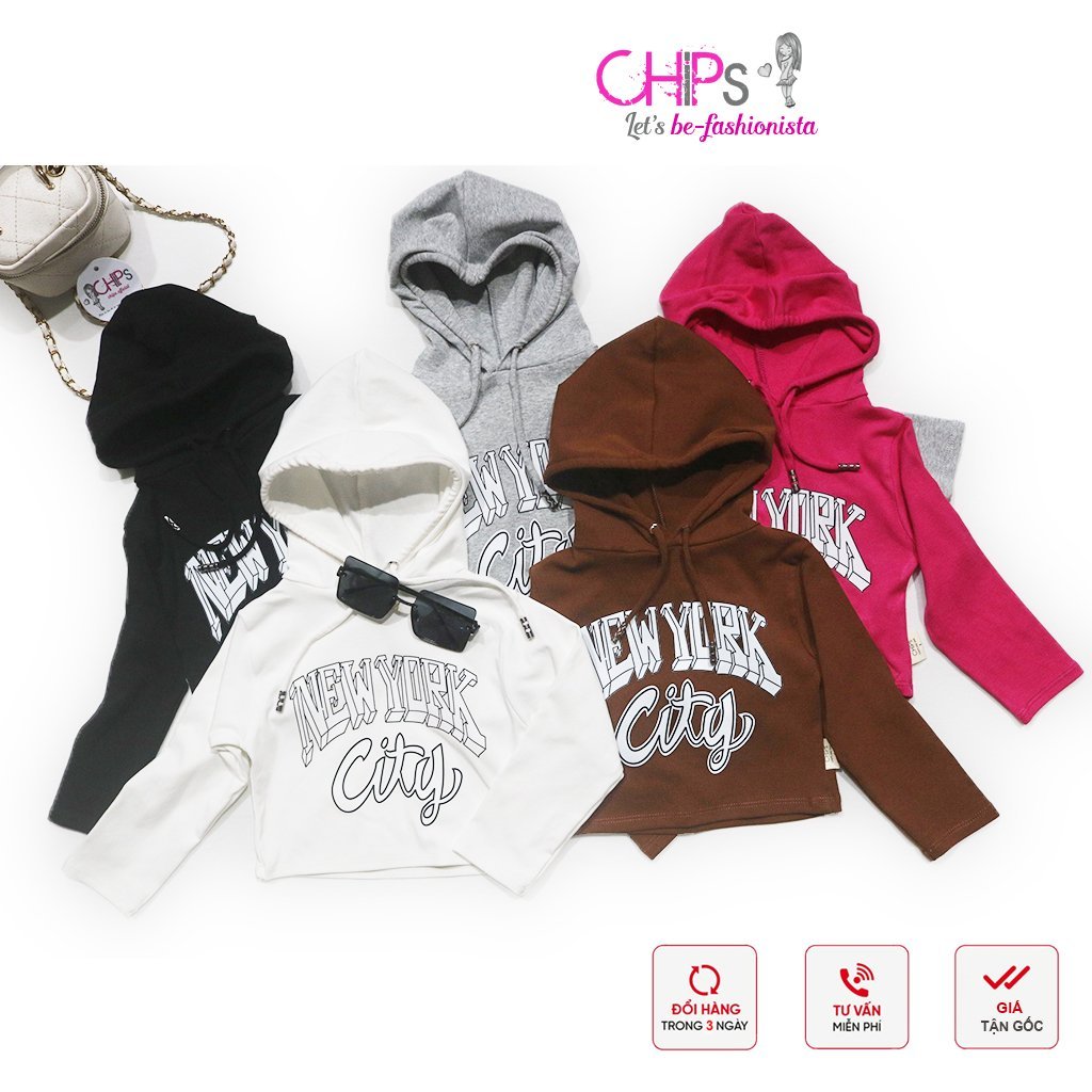 Áo Hoodie Dáng Croptop In Họa Tiết Phong Cách Cho Bé Gái