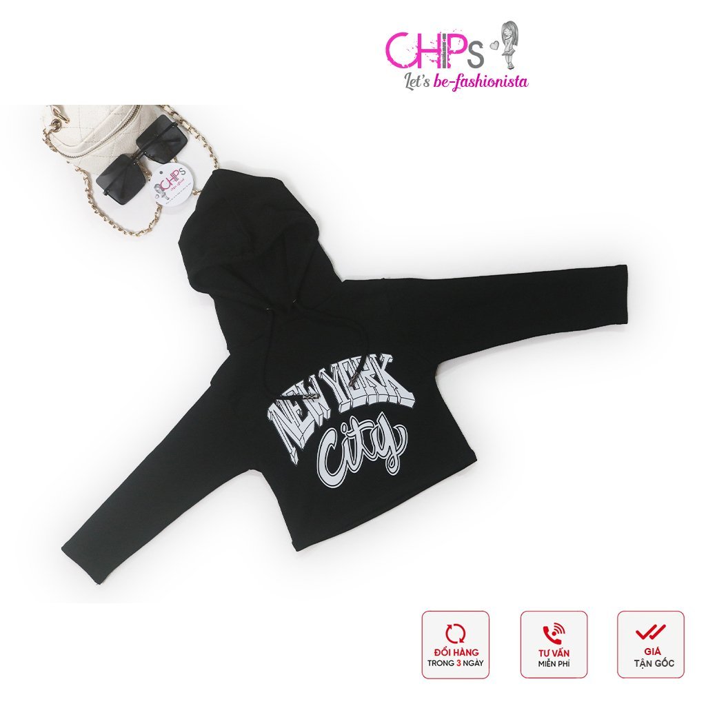 Áo Hoodie Dáng Croptop In Họa Tiết Phong Cách Cho Bé Gái