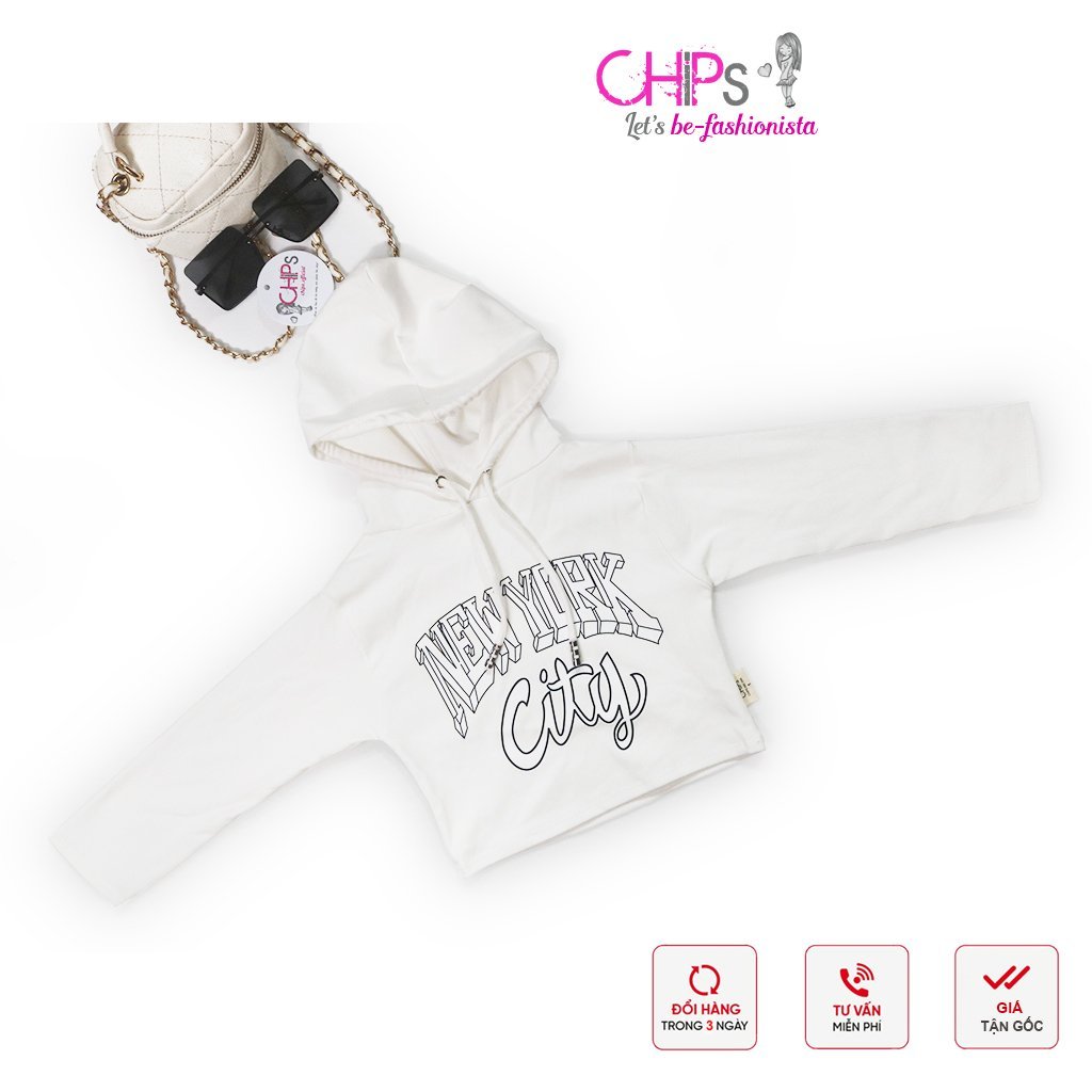 Áo Hoodie Dáng Croptop In Họa Tiết Phong Cách Cho Bé Gái