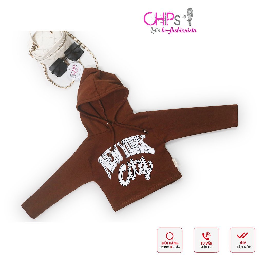 Áo Hoodie Dáng Croptop In Họa Tiết Phong Cách Cho Bé Gái