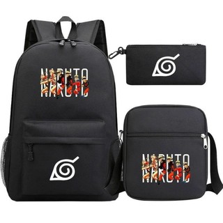 Set balo 3 món đi học, vải bố: naruto