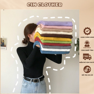Áo len tăm nữ cổ cao, áo len tăm cổ lọ giữ nhiệt hàng cao cấp