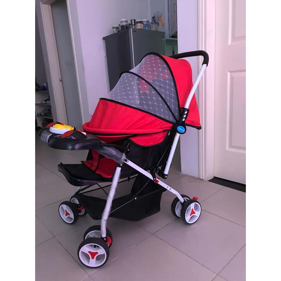 Xe Đẩy Sơ Sinh Gấp Gọn 2 Chiều 3 Tư Thế Nằm,Nằm Ngả Và Ngồi Có Nhạc Cho Bé.