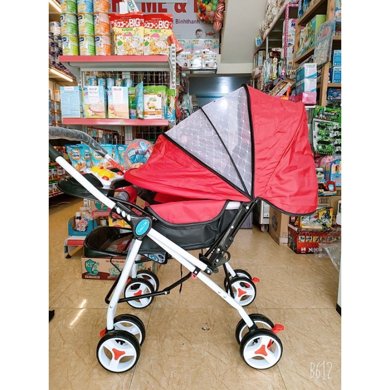 Xe Đẩy Sơ Sinh Gấp Gọn 2 Chiều 3 Tư Thế Nằm,Nằm Ngả Và Ngồi Có Nhạc Cho Bé.