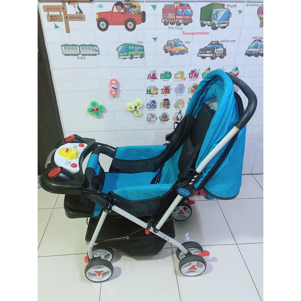 Xe Đẩy Sơ Sinh Gấp Gọn 2 Chiều 3 Tư Thế Nằm,Nằm Ngả Và Ngồi Có Nhạc Cho Bé.