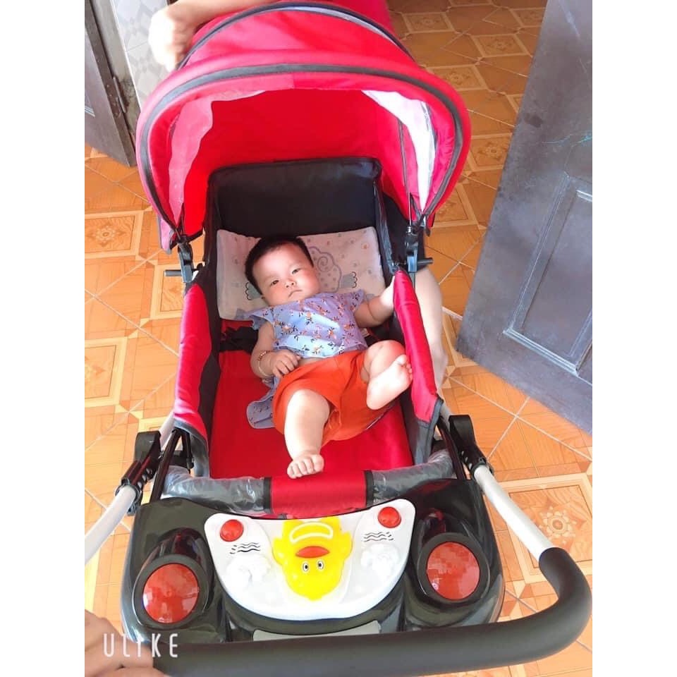 Xe Đẩy Sơ Sinh Gấp Gọn 2 Chiều 3 Tư Thế Nằm,Nằm Ngả Và Ngồi Có Nhạc Cho Bé.
