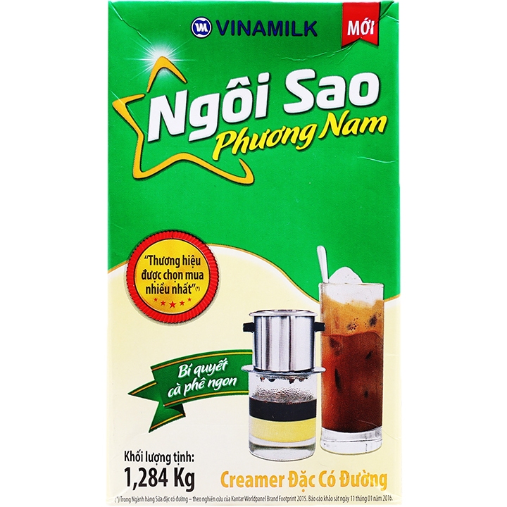 Sữa đặc ngôi sao Phương Nam Xanh lá hộp 1,284kg