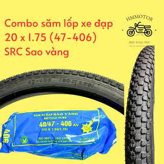 Combo săm lốp xe đạp cỡ 20x1.75 sao vàng