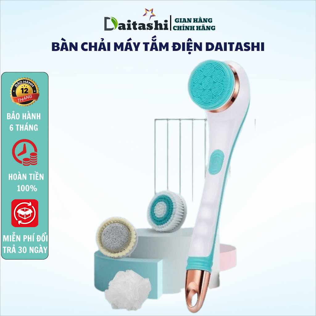 Bàn Chải Tắm Điện DAITASHI MYS-06 Chống Nước Cầm Tay Sạc Pin USB Làm sạch da nhẹ nhàng, massage thư giãn 01T3-MTX