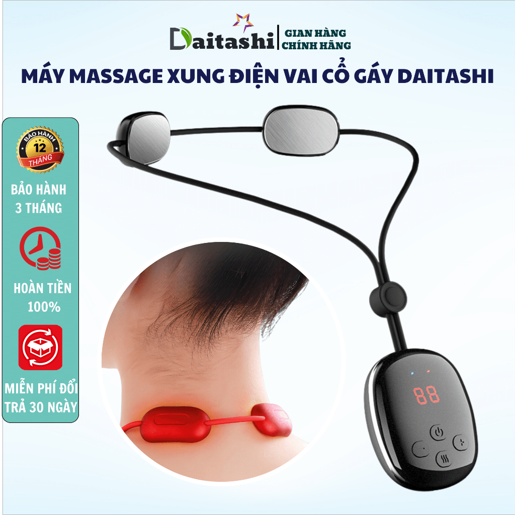 Máy massage xung điện DAITASHI HP-7041, mát xa cổ vai gáy giúp thư giãn, giảm đau lưu thông khí huyết