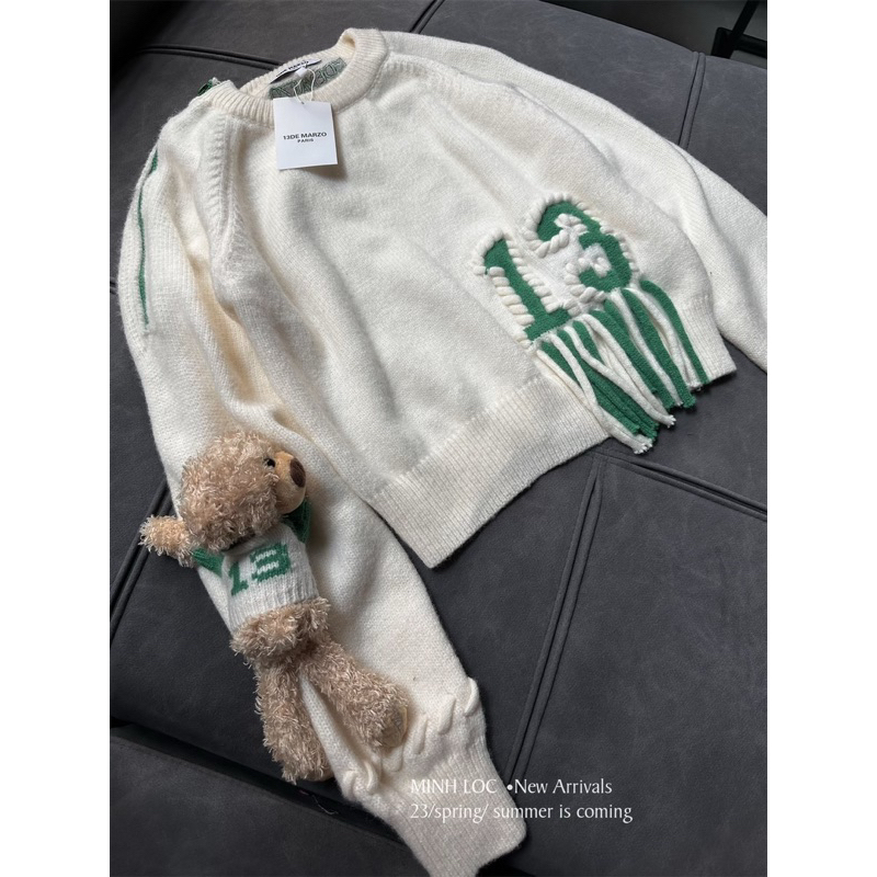 Áo Len 13De Marzo Khoá Vai Kèm Gấu