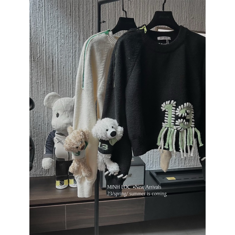 Áo Len 13De Marzo Khoá Vai Kèm Gấu