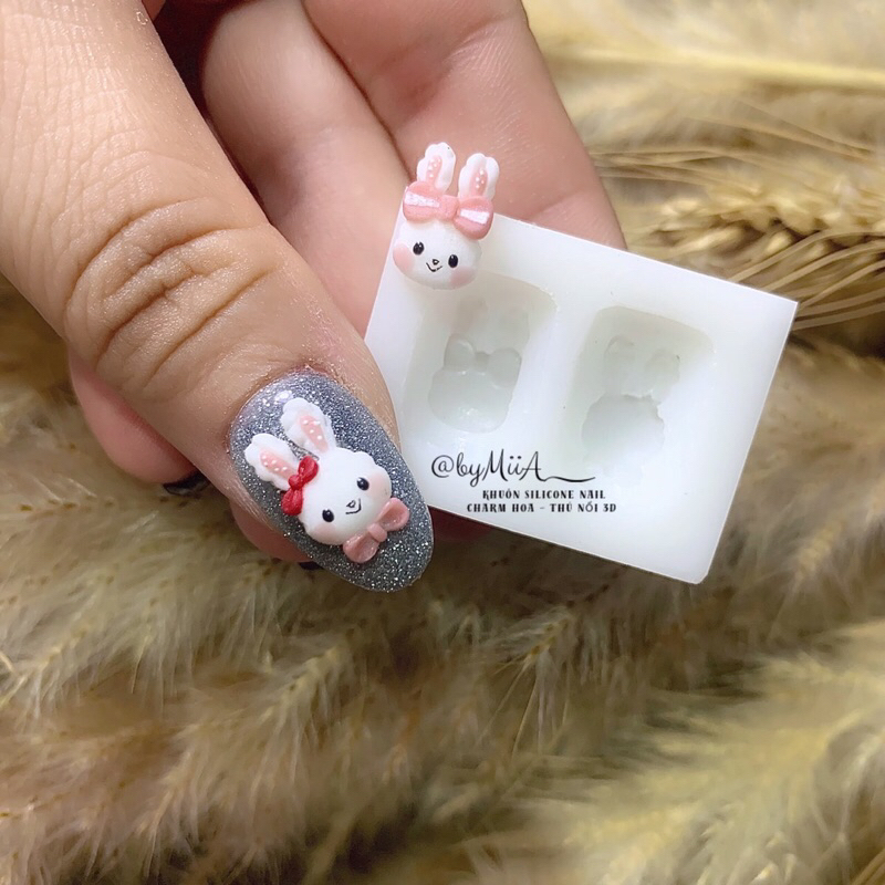 KT41. Khuôn Silicone nail Thú nổi 3D