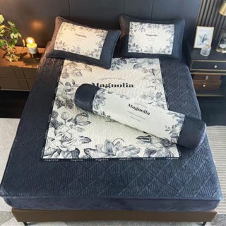 Ga gối nỉ nhung trần bông bo chun tặng kèm vỏ gối ôm, sét 4 món ga gối nỉ nhung siêu đẹp