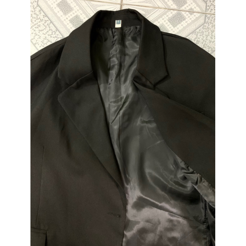 Áo khoác blazer màu đen Unisex Nam/nư size XL 58-68kg