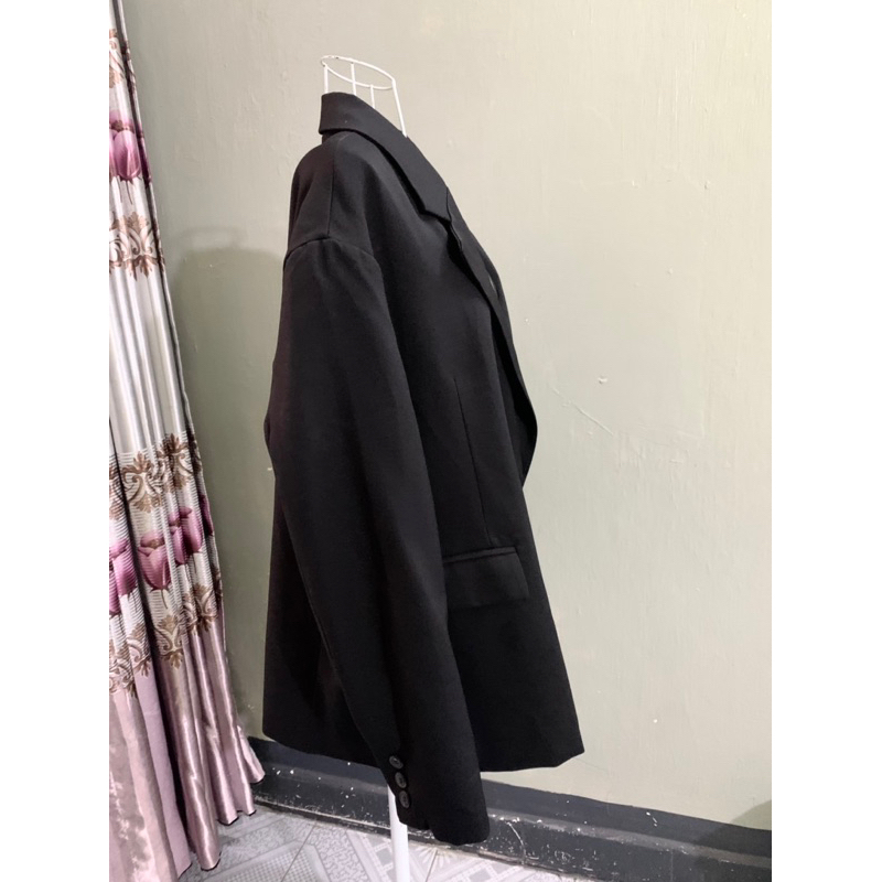 Áo khoác blazer màu đen Unisex Nam/nư size XL 58-68kg