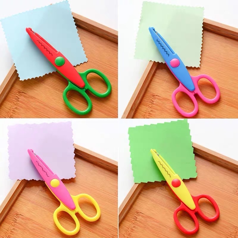Kéo răng cưa cắt giấy viền sóng, trang trí, kéo thủ công cho bé nhiều kiểu