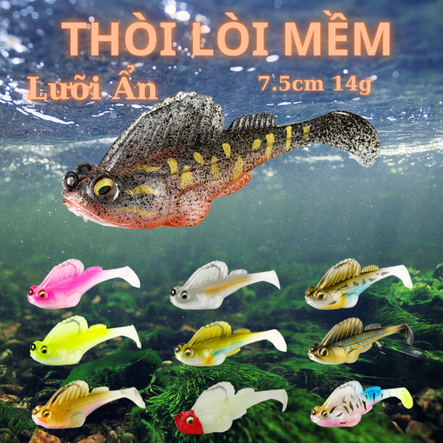 Mồi Cá Thòi Lòi Mềm, Lưỡi Ẩn