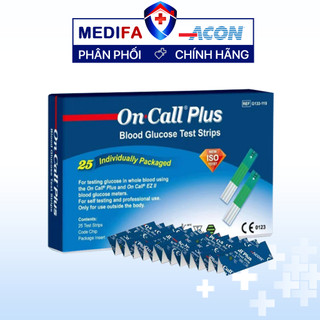 Hộp Vỉ 25 Que Thử Đường Huyết On Call Plus Chính Hãng ACON Mỹ